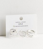New Look 8 Pack Silver Moon and Star Stacking Rings